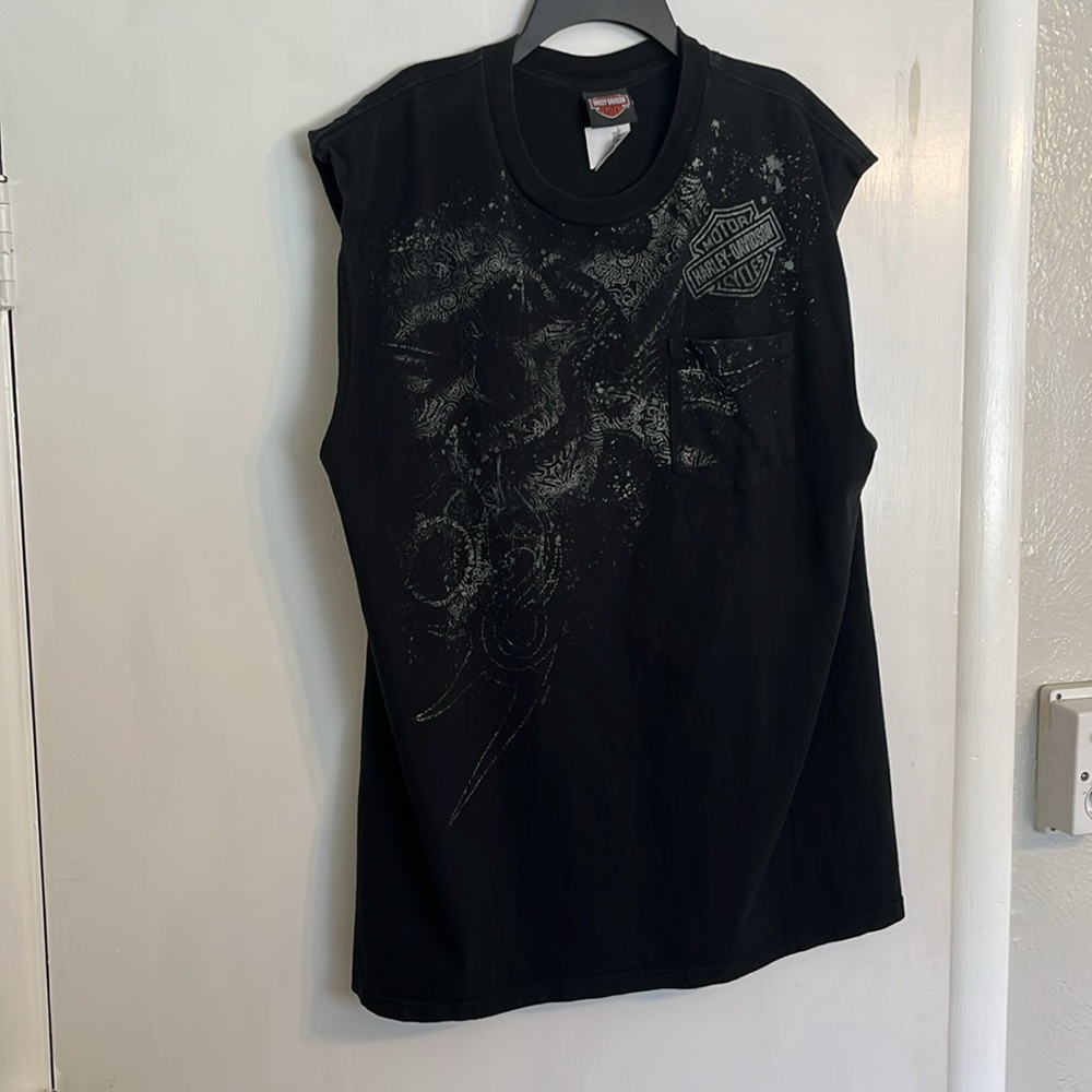 Black Harley Davidson, sleeveless T-shirt - Picture 6 of 6